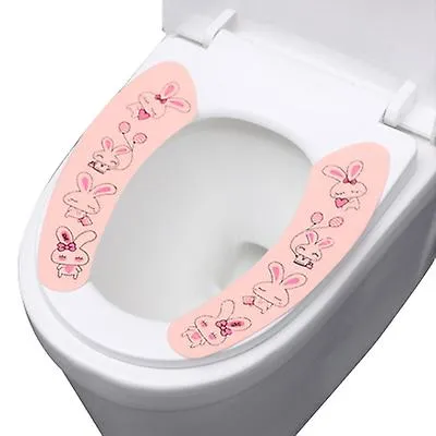 2Pcs cat blue Adhesive cartoon toilet stickers to keep warm and thick electrostatic toilet seat toilet cushion washable cartoon toilet cushion AZ15322