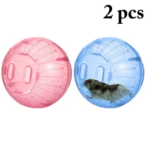 2PCS Hamster Ball Creative Hamster Exercise Rolling Balls Small Animal Toy Hamster Running Ball Toy Blue Red Pet Supplies
