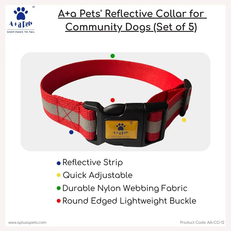 A a Pets' Reflective Dog Collar for Community Dogs (Set of 5)