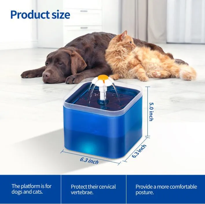 Automatic Cat Water Fountain Filter Indoor 2L LED Drinker