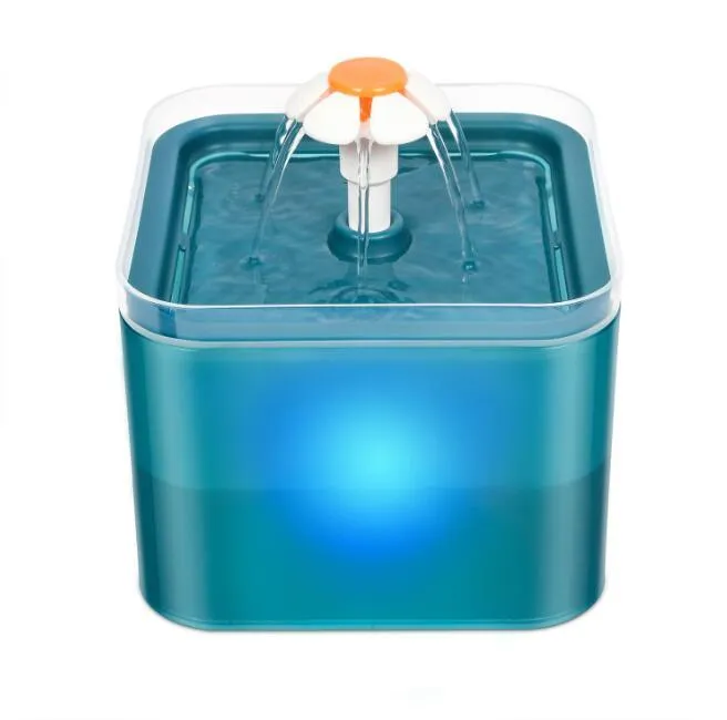 Automatic Cat Water Fountain Filter Indoor 2L LED Drinker