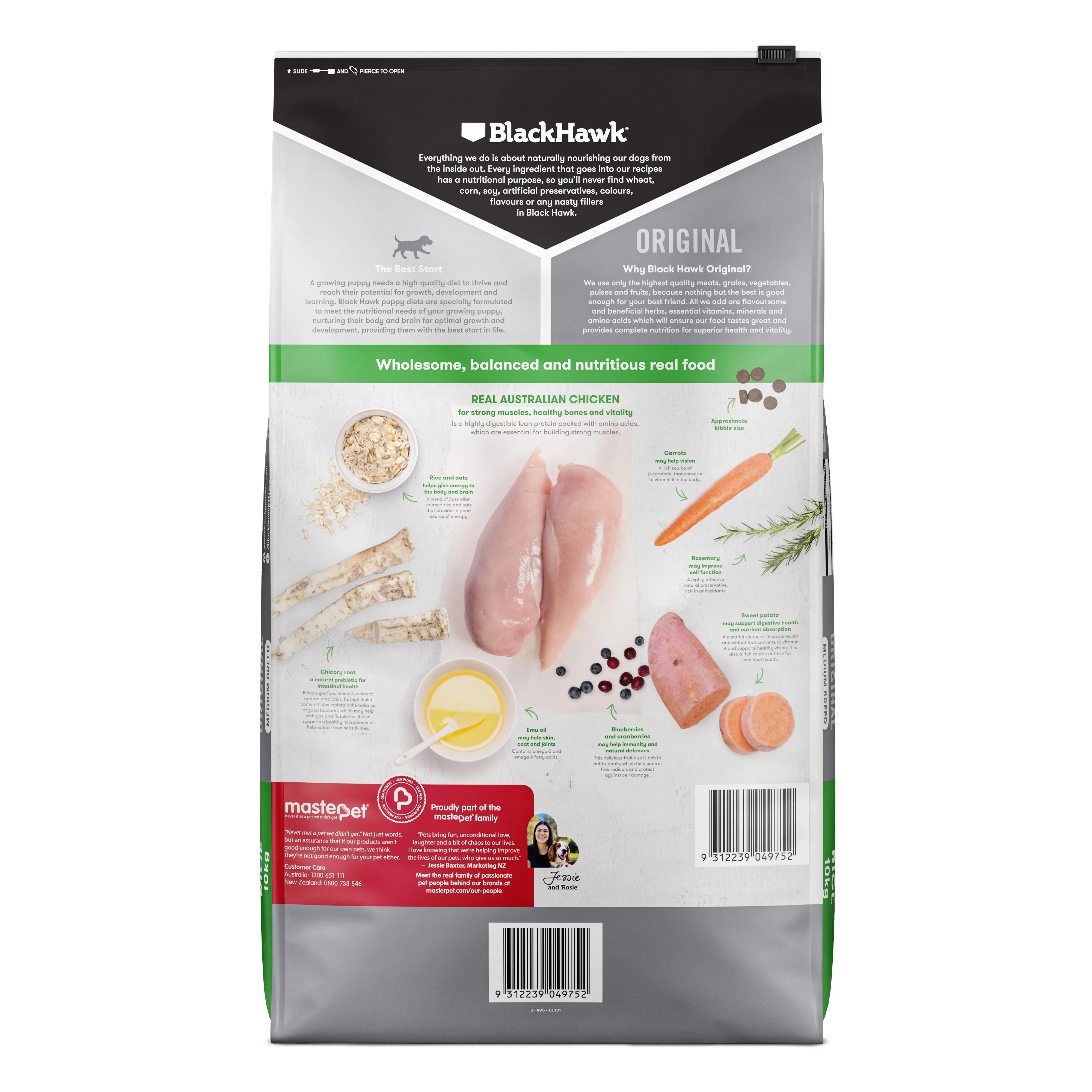 Black Hawk Chicken and Rice Medium Breed Puppy Dry Dog Food 10kg^^^