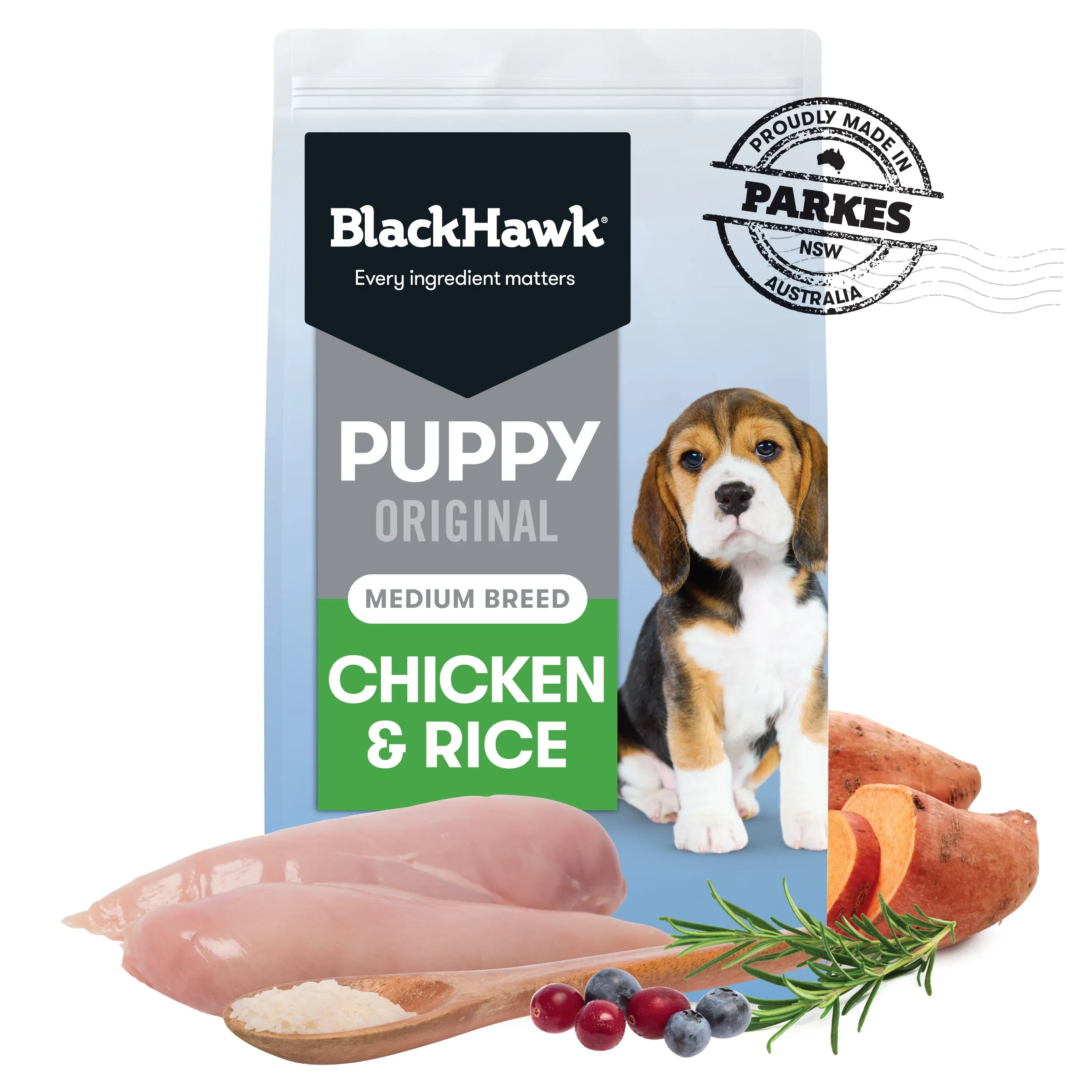 Black Hawk Chicken and Rice Medium Breed Puppy Dry Dog Food 10kg^^^