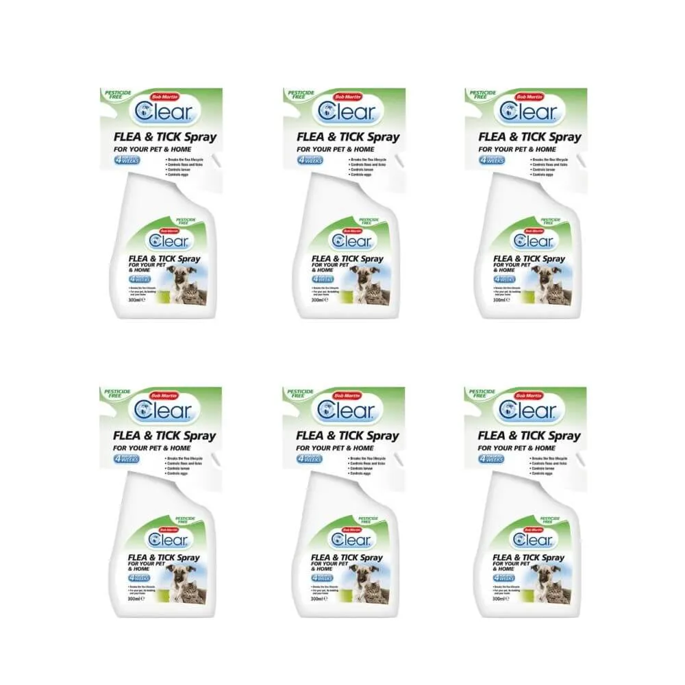 Bob Martin Clear Flea & Tick Spray 300ml x 6