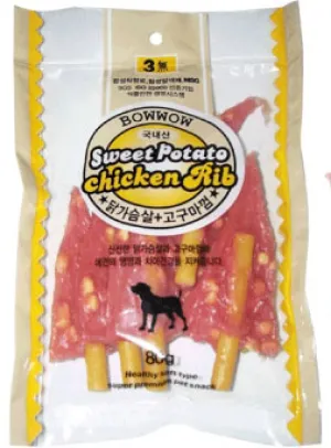 Bow Wow Sweet Potato Chicken Rib Dog Treat 80g
