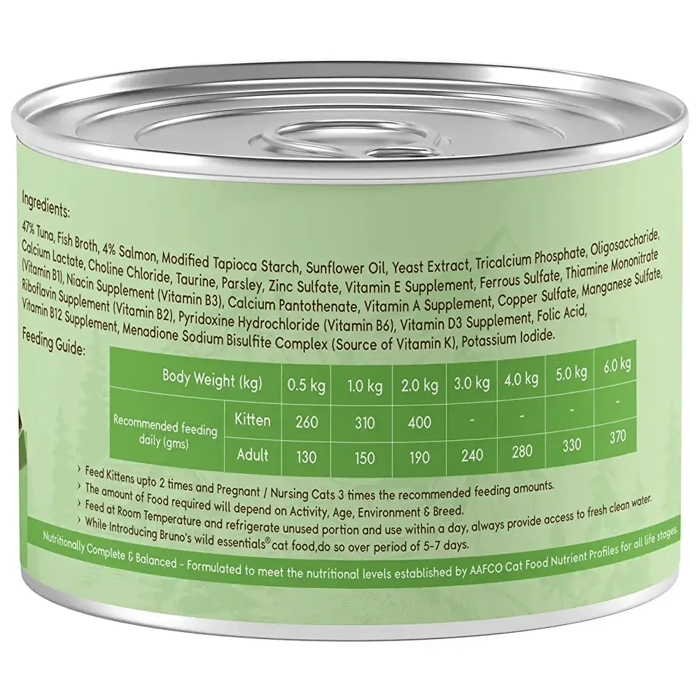Bruno's Wild Essentials Sardine with Tuna in Pumpkin and Tuna with Salmon & Parsely Cat Wet Food Combo (6 6)
