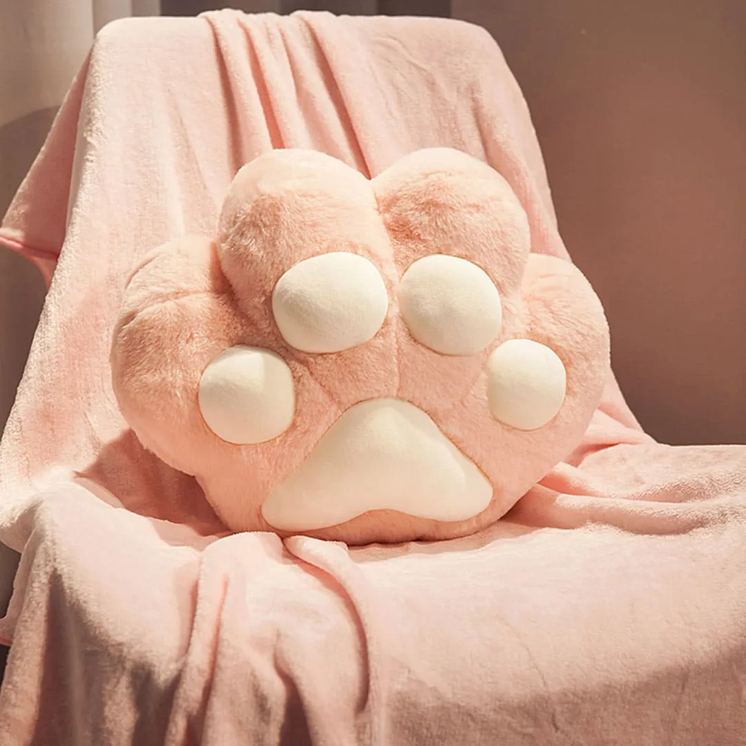 Cat Paw Throw Pillow with Blanket