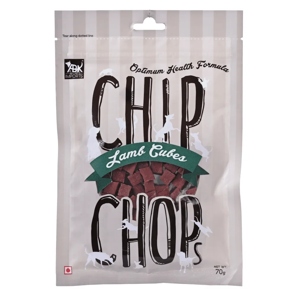 Chip Chops Sweet Potato Chicken, Lamb Cubes and Sundried Chicken Jerky Dog Treats Combo (3 x 70g)