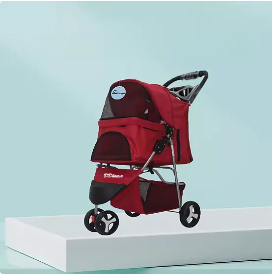 Classic 3-Wheel Pet Pram Foldable Washable Light Weight Pet Stollers