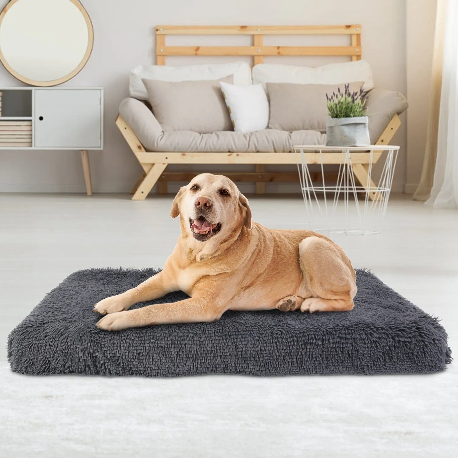 Dog Bed Soft Plush Cushion Cozy Warm Pet Crate Mat Dog Carpet