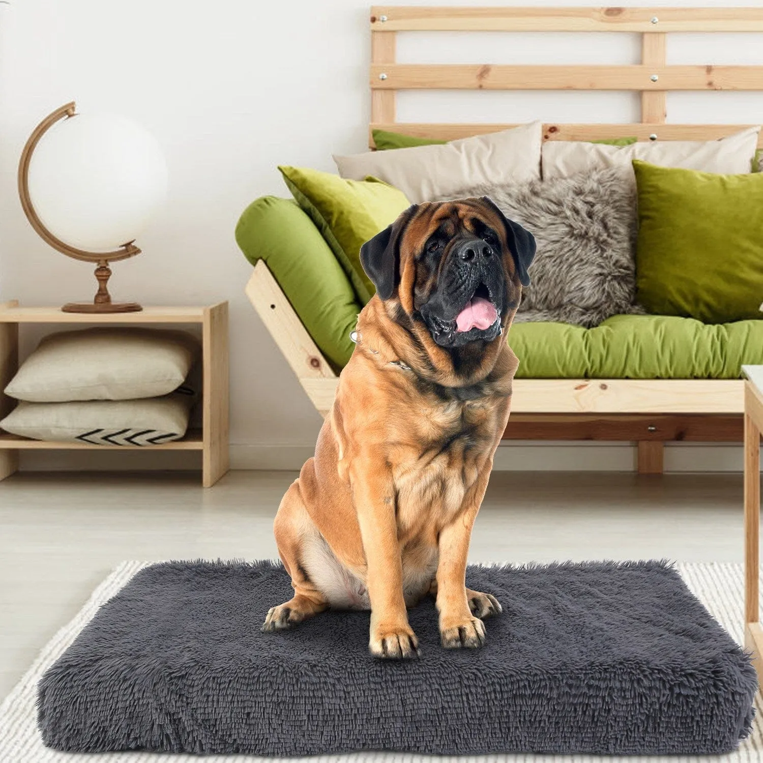 Dog Bed Soft Plush Cushion Cozy Warm Pet Crate Mat Dog Carpet