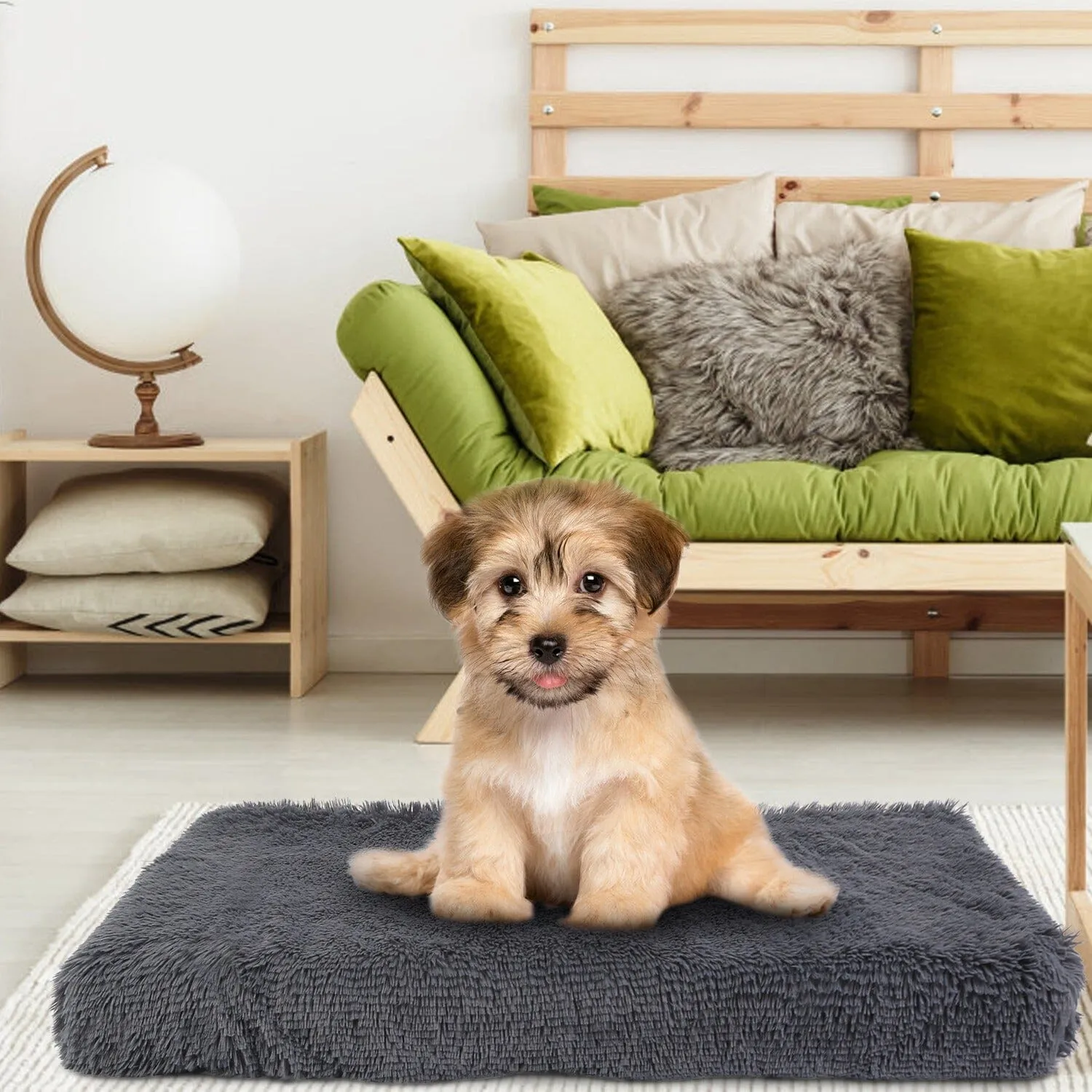 Dog Bed Soft Plush Cushion Cozy Warm Pet Crate Mat Dog Carpet