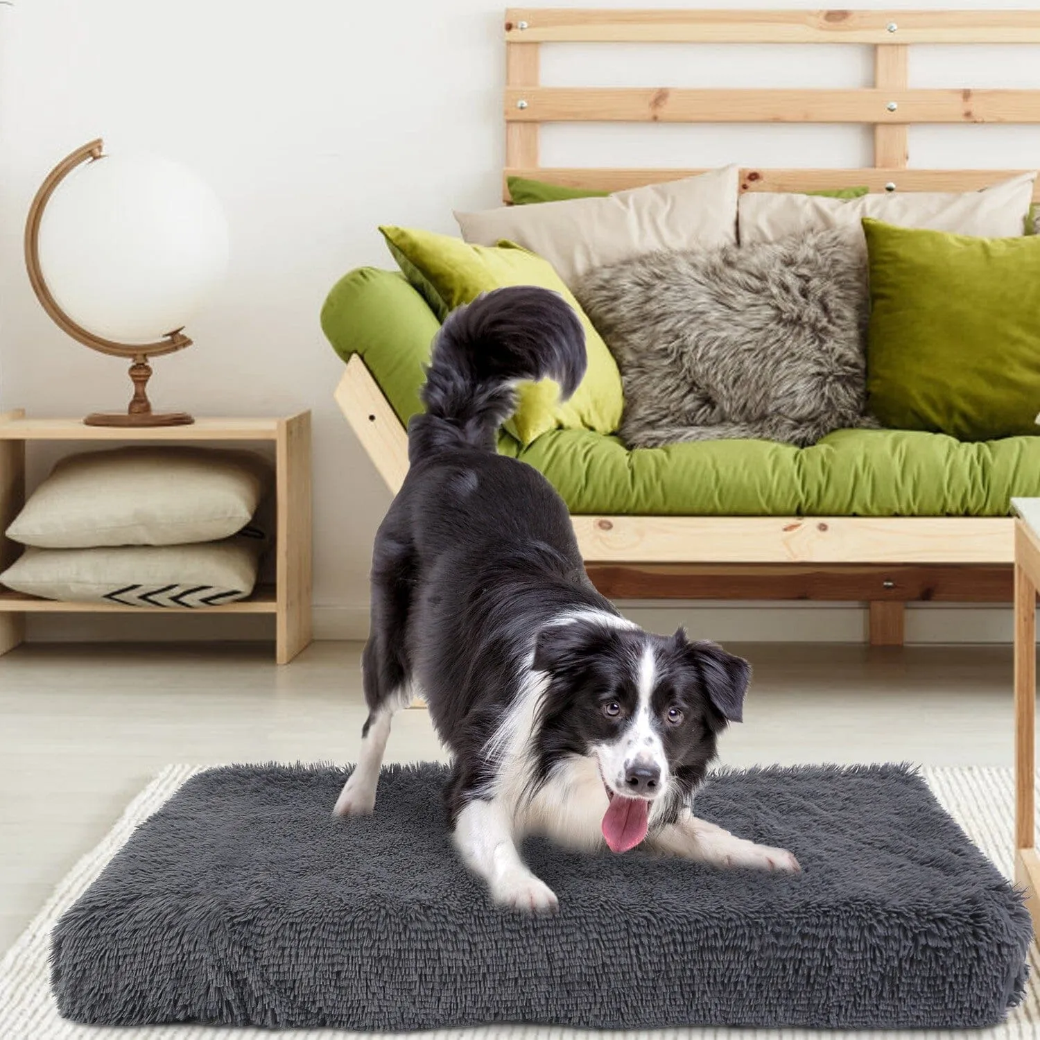 Dog Bed Soft Plush Cushion Cozy Warm Pet Crate Mat Dog Carpet