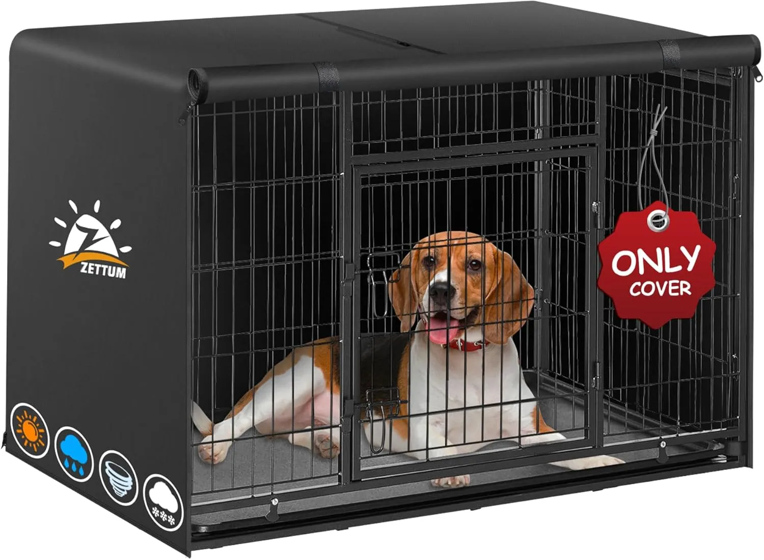 Dog Crate Cover 48 Inch - 600D Kennel Crate Covers for Dog Cage Waterproof & Heavy Duty, Small Dog Cage Cover Universal Fit for Most Wire Pet Crates - 48 x 31 x 31 Inch (Cover Only)