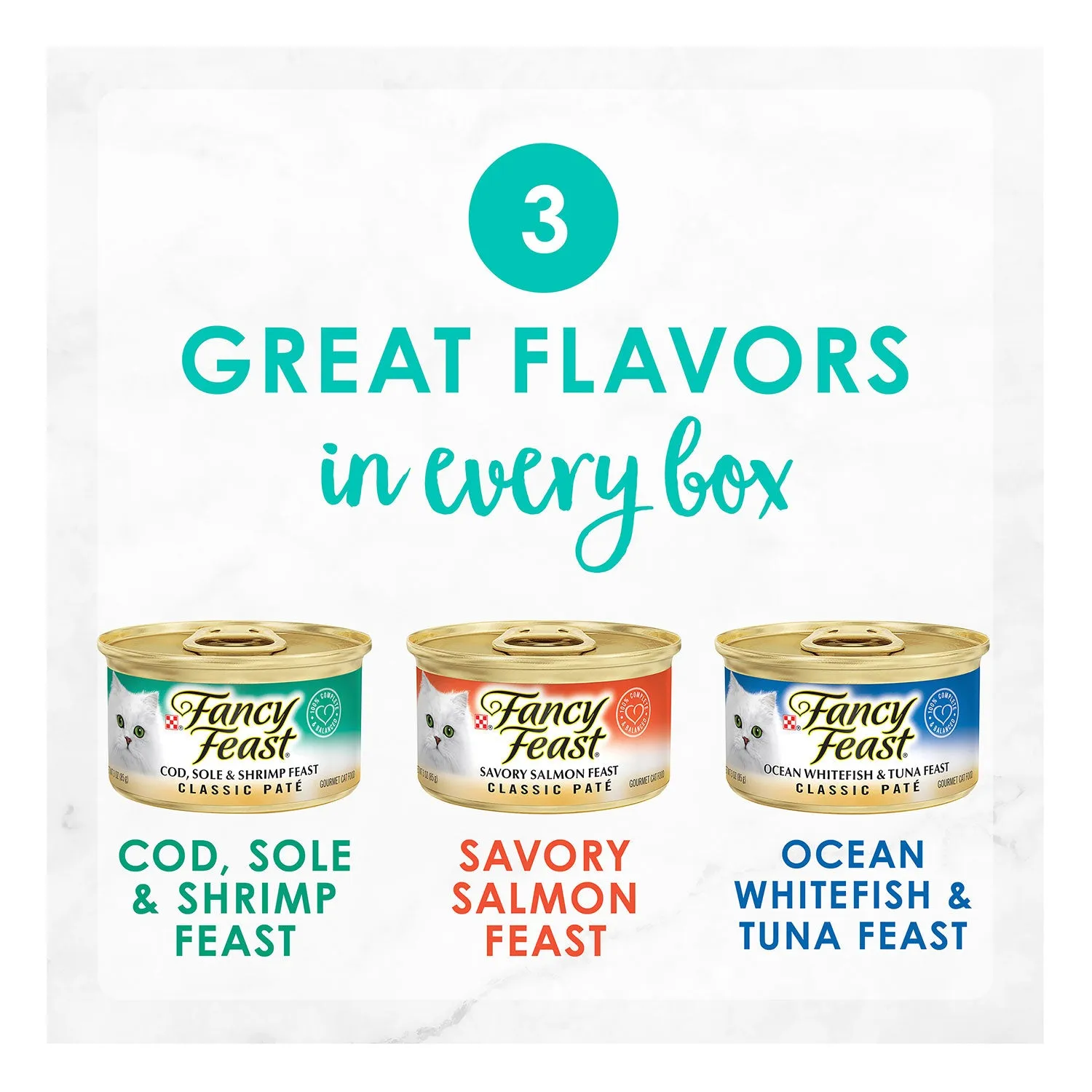 Fancy Feast Variety Pack Seafood Classic Pate Adult Wet Cat Food 24x85g