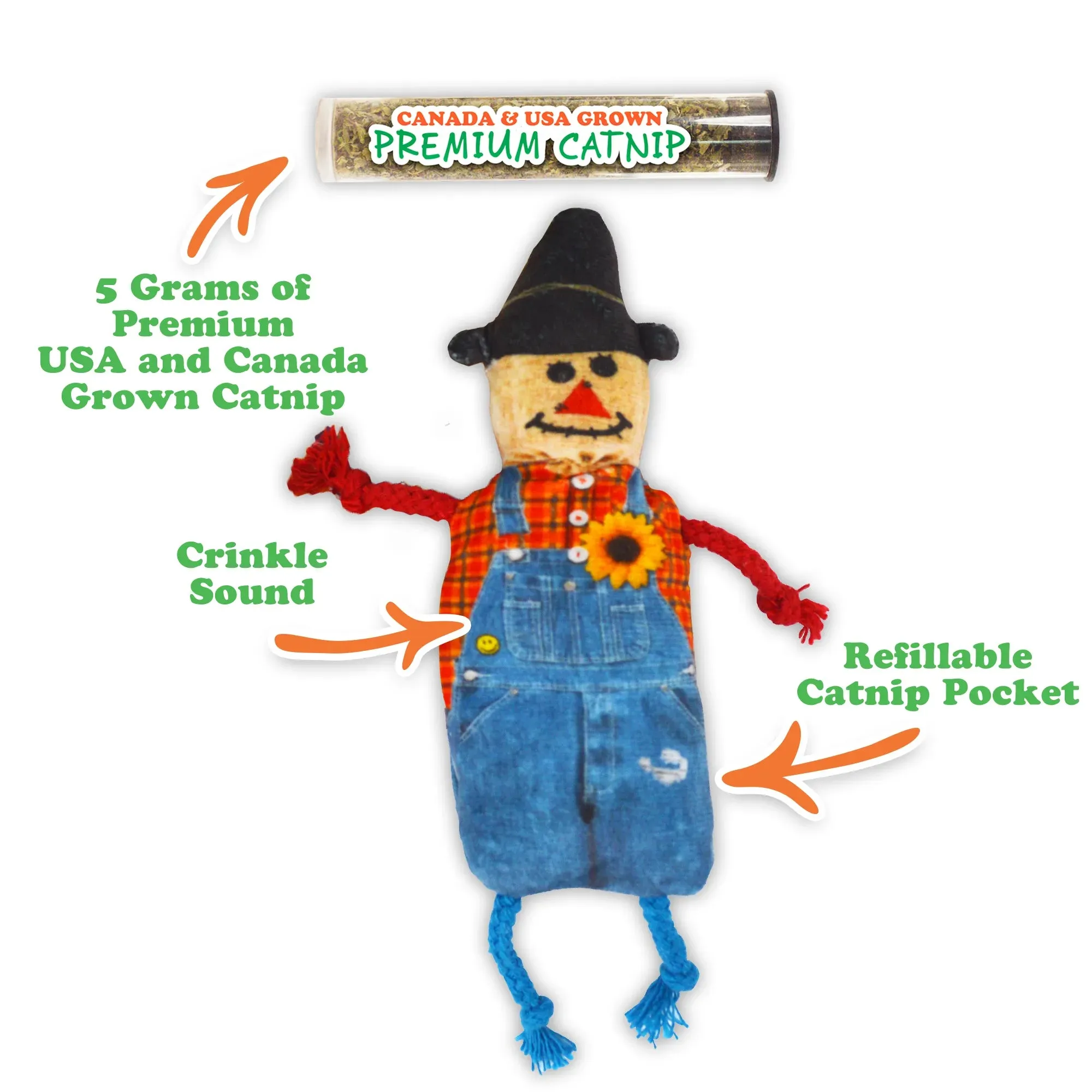 Get Spooked Scarecrow Refillable Cat Toy