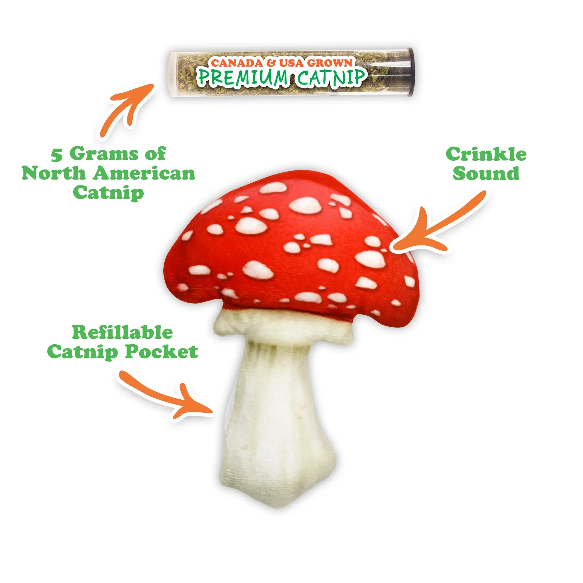 Get Sprung Mushroom Refillable Cat Toy