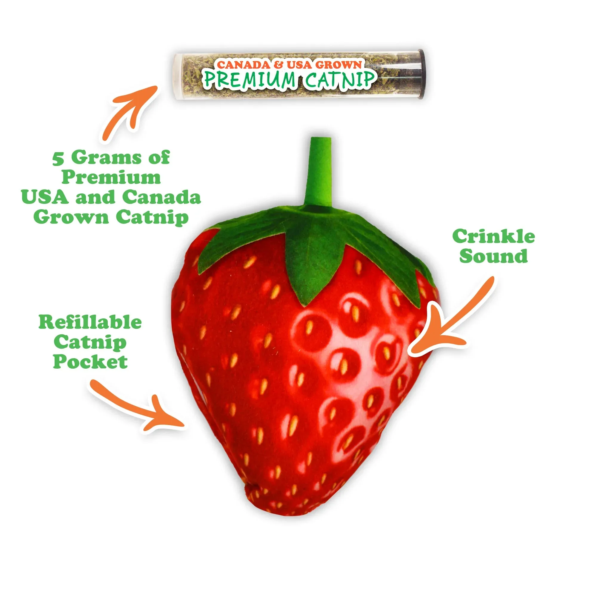 Get Sprung Strawberry Refillable Cat Toy