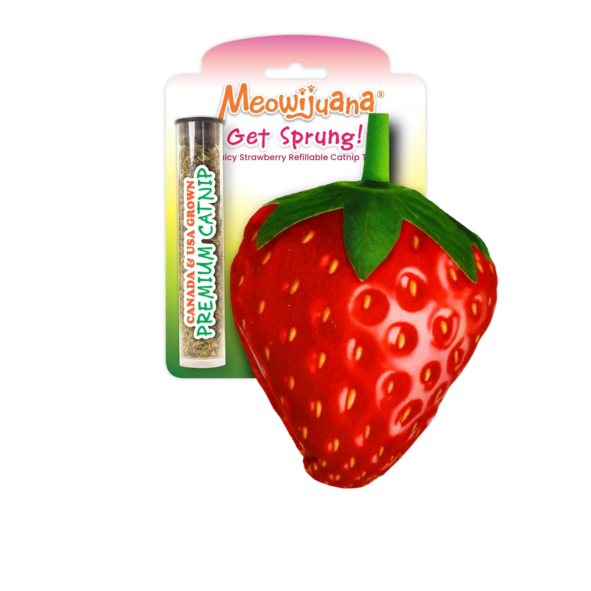 Get Sprung Strawberry Refillable Cat Toy