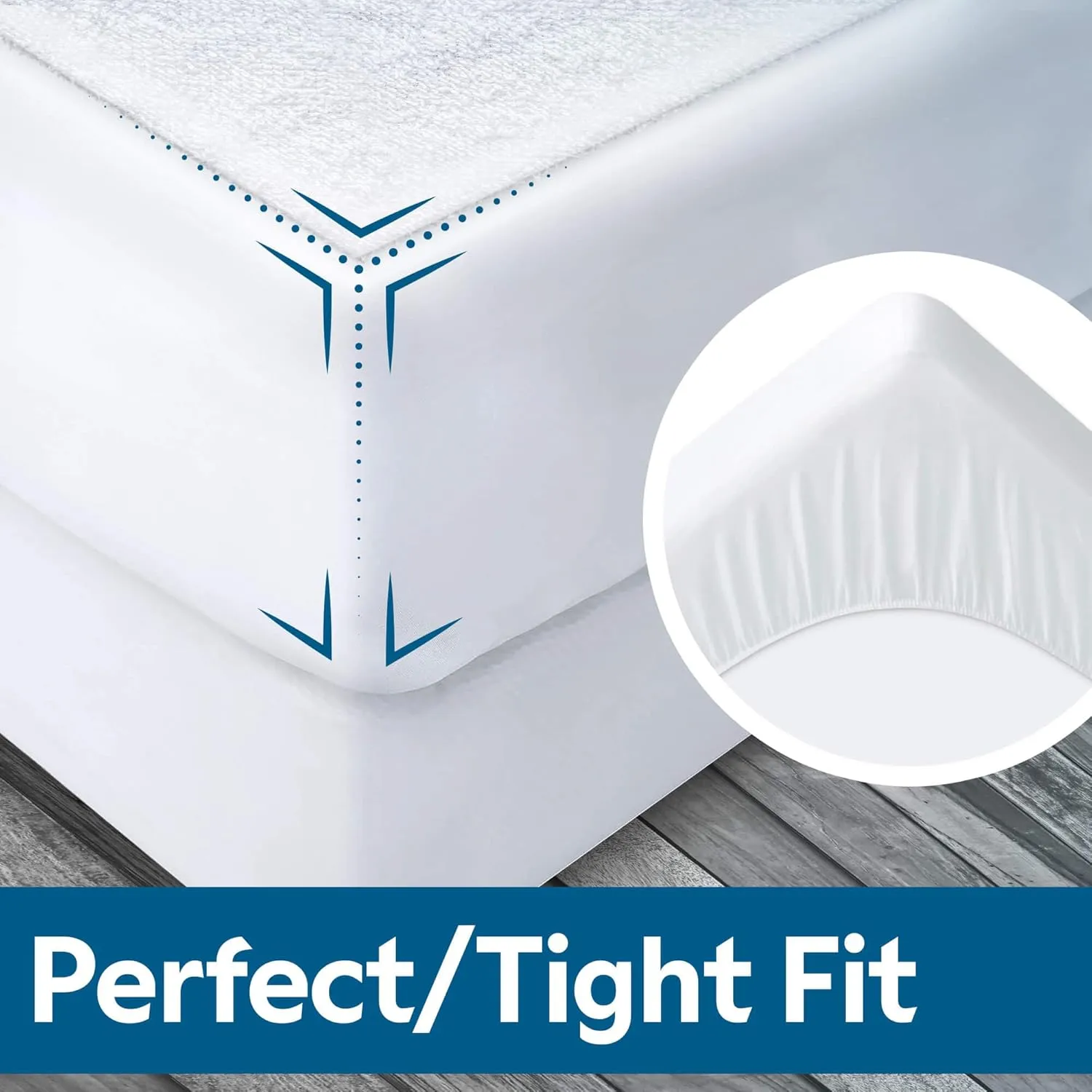 Guardmax Terry Cotton Queen Size Mattress Protector - Waterproof & Dust Mite Proof Mattress Cover with Stretchable Pockets - Soft, Comfortable, & Noiseless Waterproof Fitted Sheet.(60 x 80 x 15)