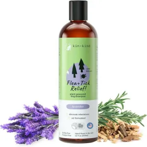 kin kind Flea   Tick Relief Lavender Shampoo for Dogs (12 oz)
