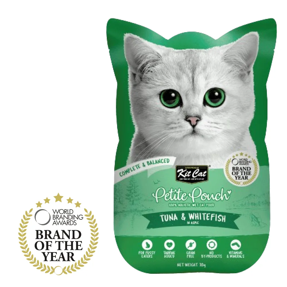 Kit Cat Tuna and White Fish, Tuna & Salmon Fish and Kitten Chicken Cat Wet Food Combo