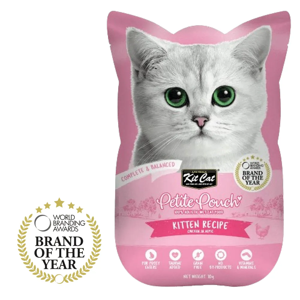 Kit Cat Tuna and White Fish, Tuna & Salmon Fish and Kitten Chicken Cat Wet Food Combo