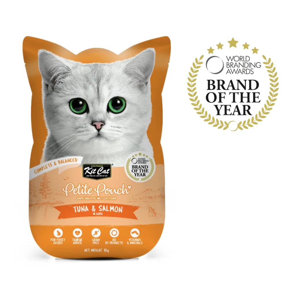 Kit Cat Tuna and White Fish, Tuna & Salmon Fish and Kitten Chicken Cat Wet Food Combo