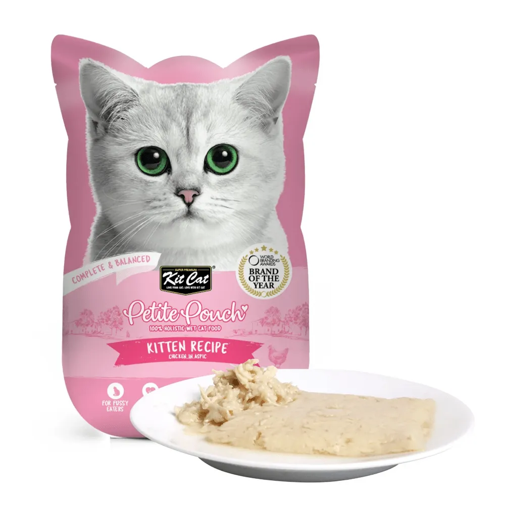 Kit Cat Tuna and White Fish, Tuna & Salmon Fish and Kitten Chicken Cat Wet Food Combo
