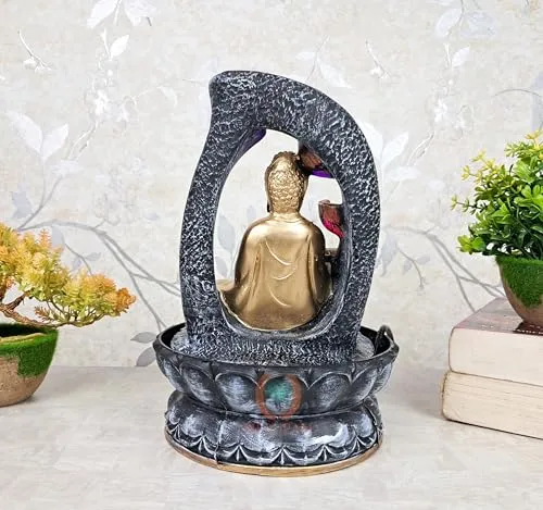MERUPAM Buddha Tabletop Waterfall Fountain Meditation Relaxing Indoor Decoration, Zen Fountain for Home, Office, Bedroom Decor