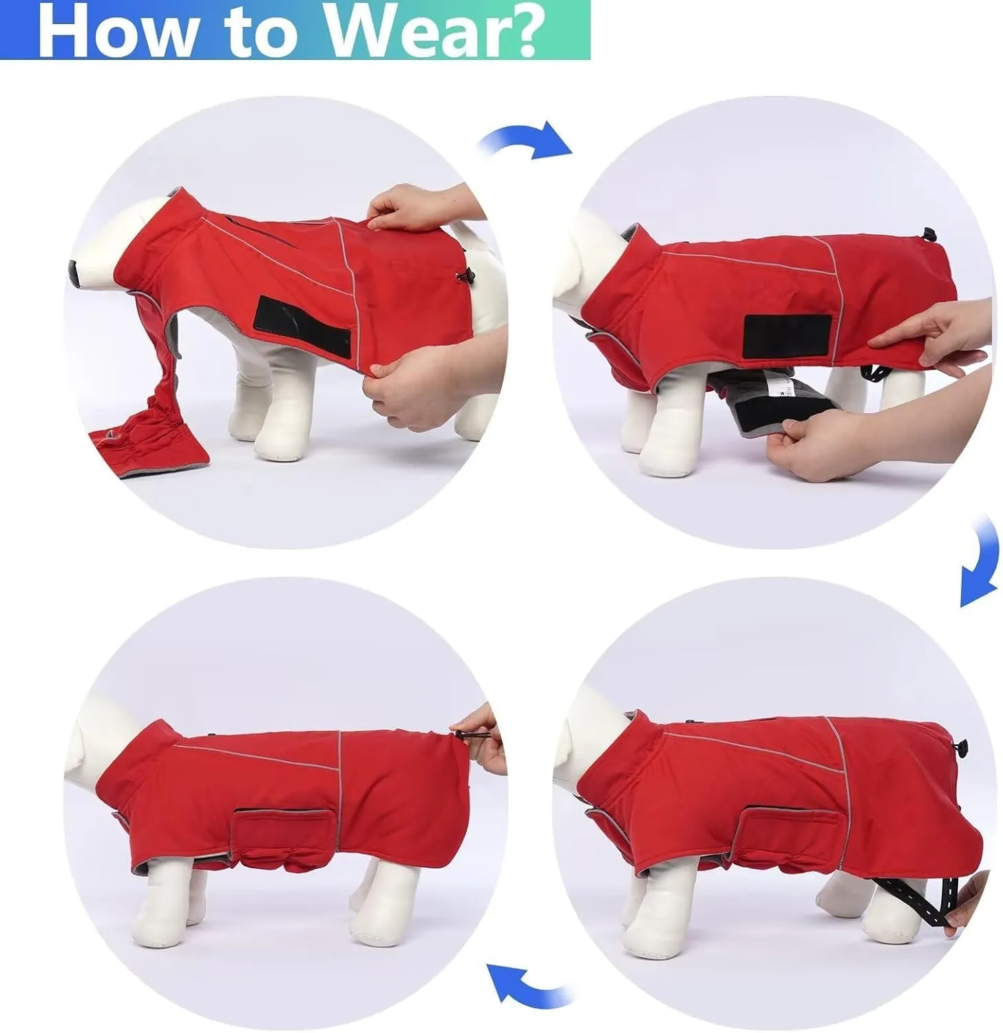 MIGOHI XXL Waterproof Dog Jacket - Winter Coat for Boys & Girls, Golden Retriever, Weimaraner, Red