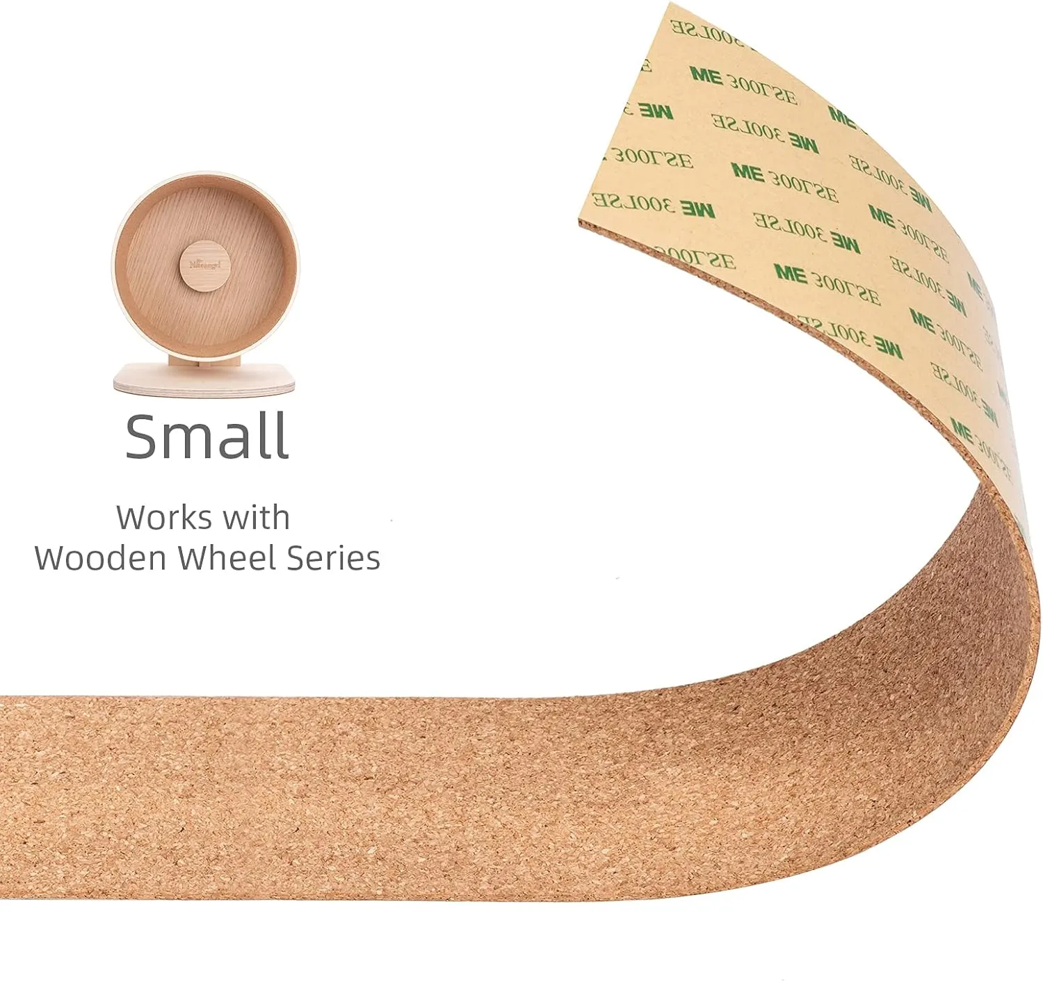 Niteangel Replacement Cork Running Track - Fits for Wooden Hamster Wheel Series | Acrylic Hamster Exercise Wheel w/Cork Track | Dark Cloud Hamster Wheel Series (Wooden Series, Small)