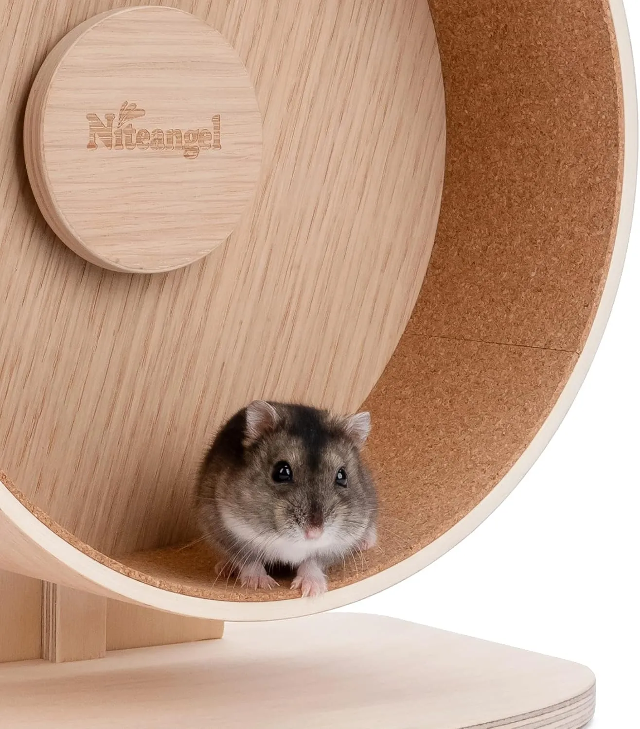Niteangel Replacement Cork Running Track - Fits for Wooden Hamster Wheel Series | Acrylic Hamster Exercise Wheel w/Cork Track | Dark Cloud Hamster Wheel Series (Wooden Series, Small)
