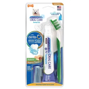 Nylabone Advanced Oral Care Natural Dog Dental Kit (Peanut)
