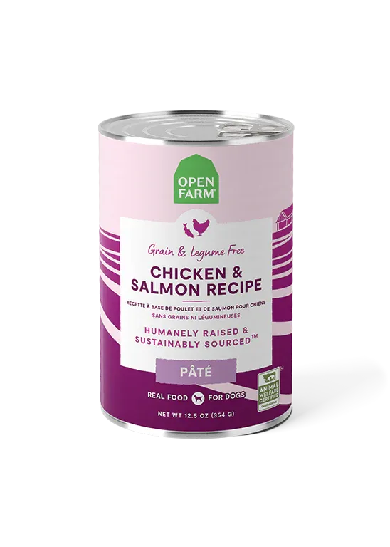 Open Farm Chicken & Salmon Pâté, Wet Dog Food, 12.5-oz Case Of 12