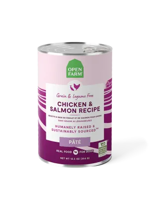 Open Farm Chicken & Salmon Pâté, Wet Dog Food, 12.5-oz Case Of 12