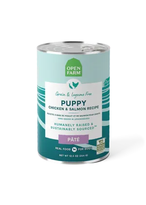 Open Farm Puppy Chicken & Salmon Pâté, Wet Dog Food, 12.5-oz Case Of 12