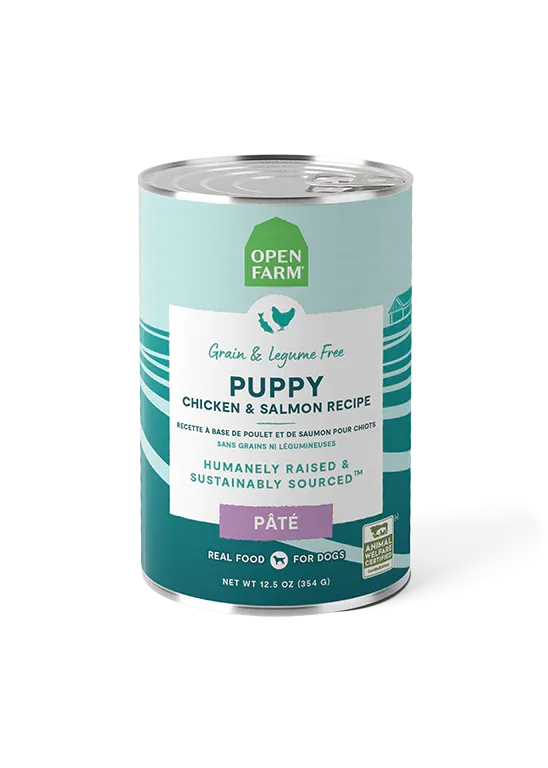 Open Farm Puppy Chicken & Salmon Pâté, Wet Dog Food, 12.5-oz Case Of 12