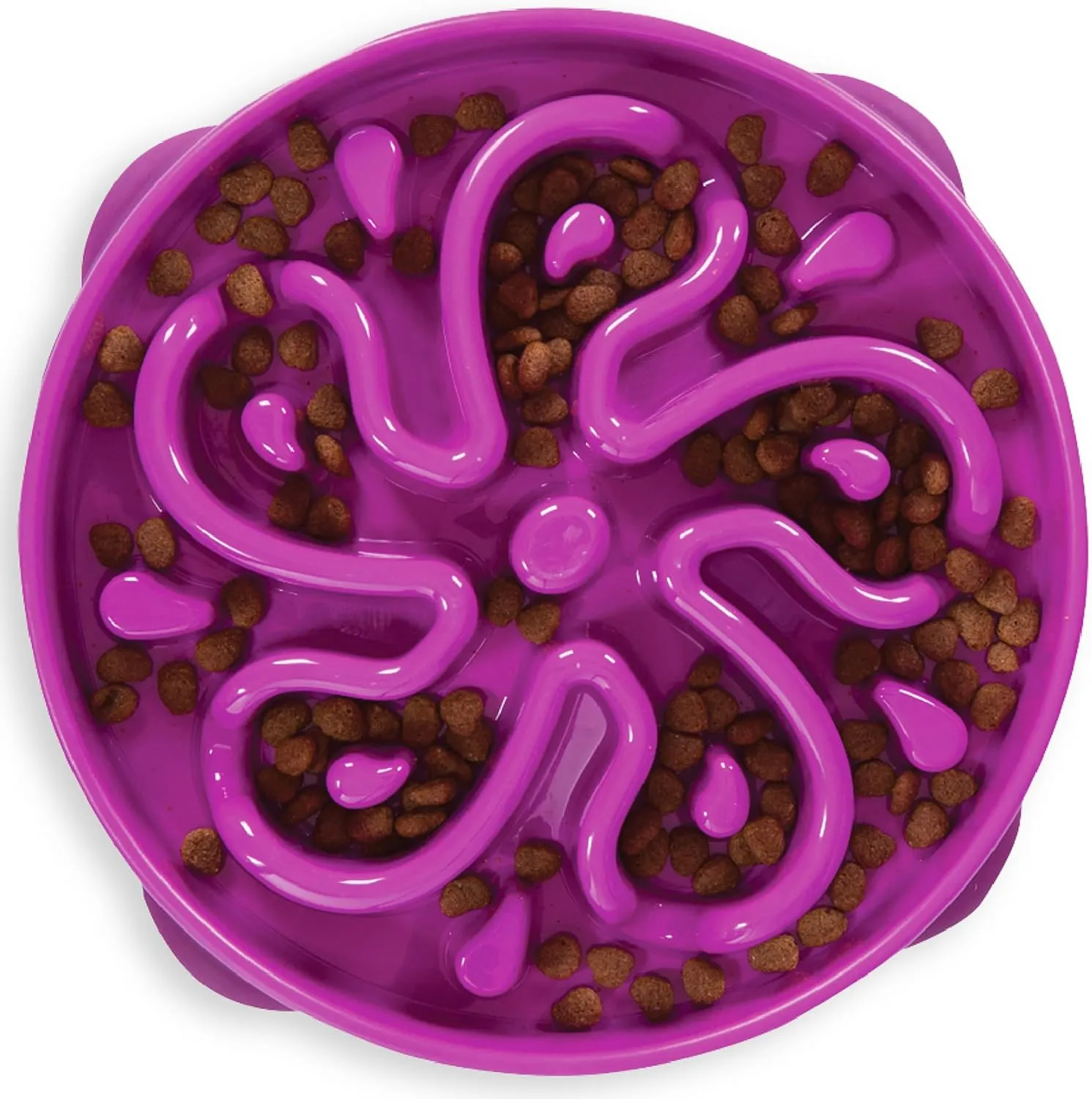 Outward Hound Fun Feeder Slo Bowl, Large Slow Feeder Dog Bowl, 4 Cups, Purple