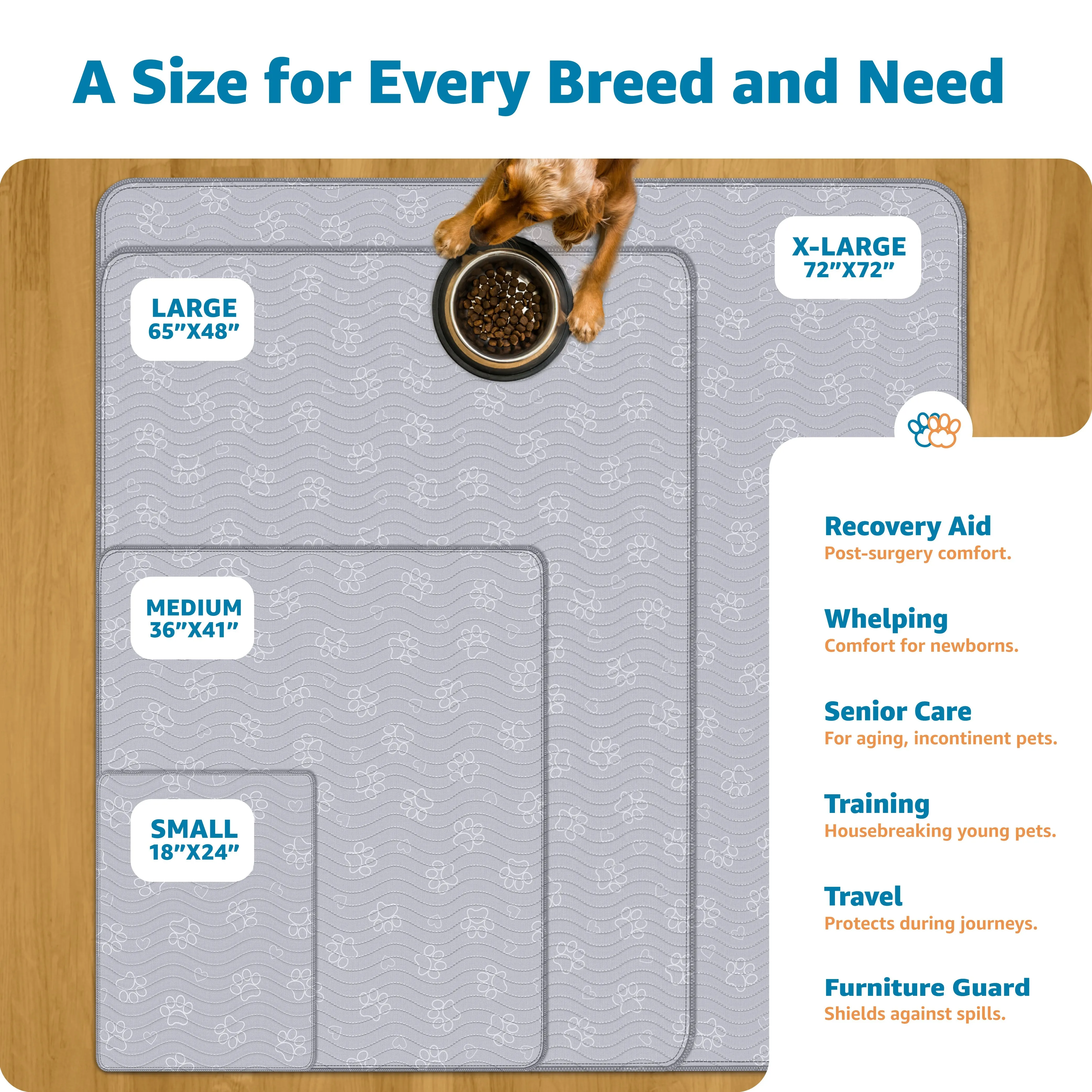 Pack of 1 Reusable  Puppy Pad - 72" x 72" - X-Large