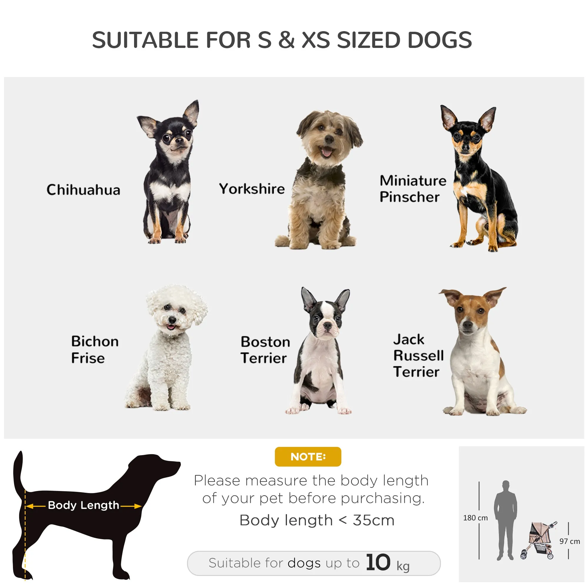 PawHut Pet Stroller Carrier Foldable Deluxe Jogger Walk Travel Dog Cat Brown