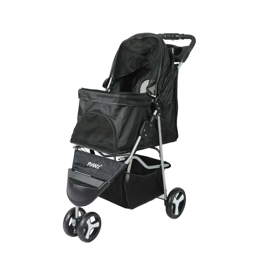 PaWz Large Pet Stroller Dog Cat Carrier - Black