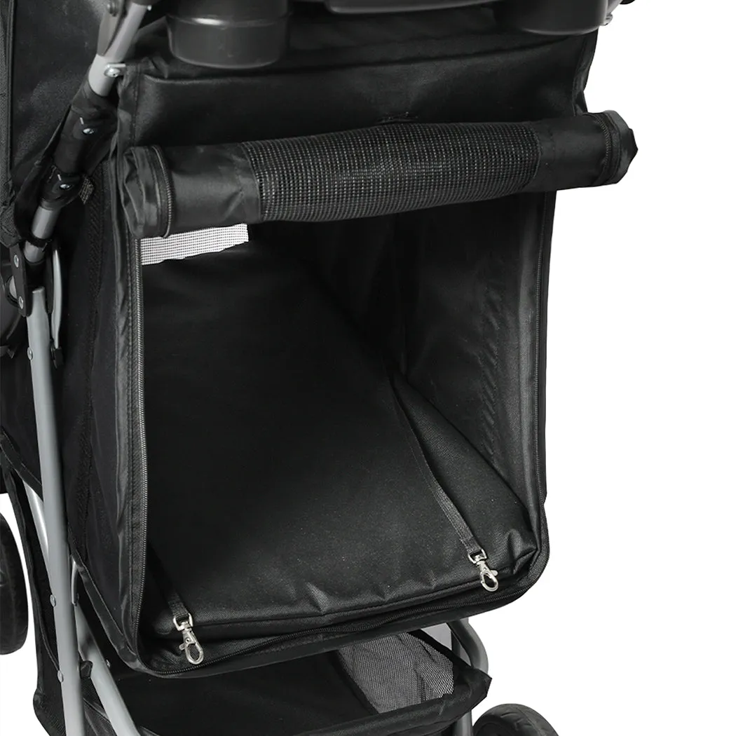 PaWz Large Pet Stroller Dog Cat Carrier - Black