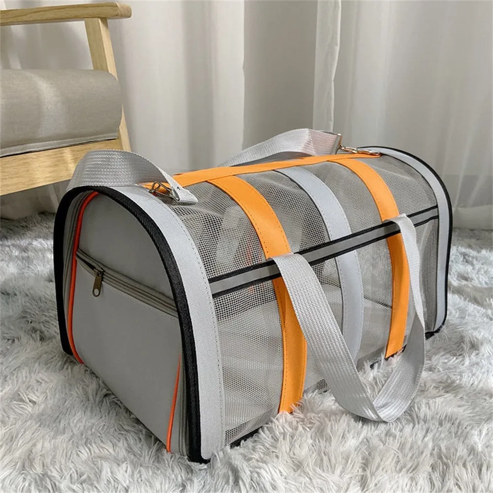Pet Outing Portable Cat Dogs Handbag Summer Breathable Carrier Cat Dogs Travel Single Shoulder Bag Pet Carrying Bag Pet Supplies
