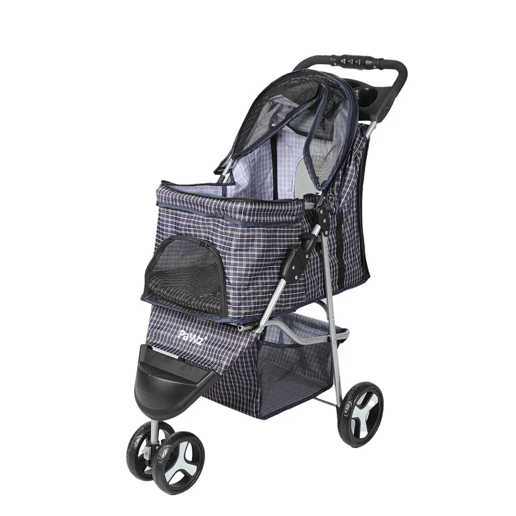 Pet Stroller 3 Wheels Dog Cat Cage Puppy Pushchair Travel Walk Carrier Pram