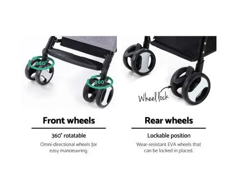 Pet Stroller & Carrier Foldable Pram 3 in 1 - Black