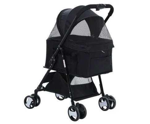 Pet Stroller & Carrier Foldable Pram 3 in 1 - Black