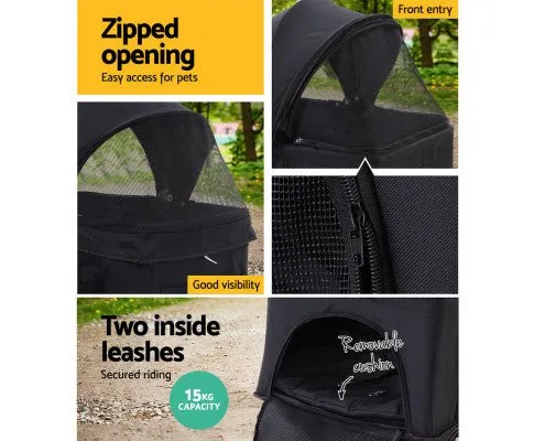 Pet Stroller & Carrier Foldable Pram 3 in 1 - Black