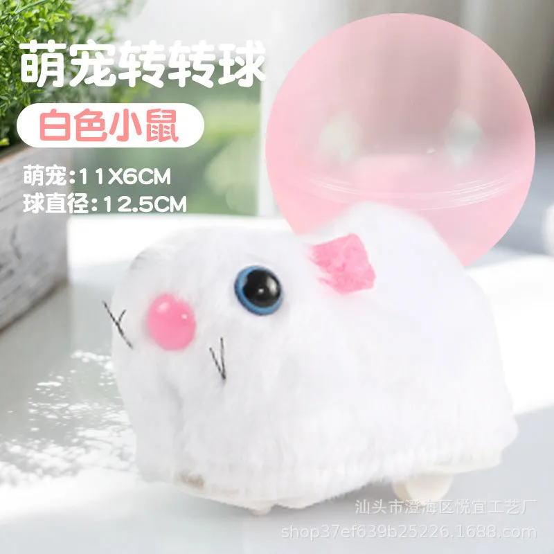Pet toy simulation hamster all white rabbit electric rolling ball cat toy the same pet