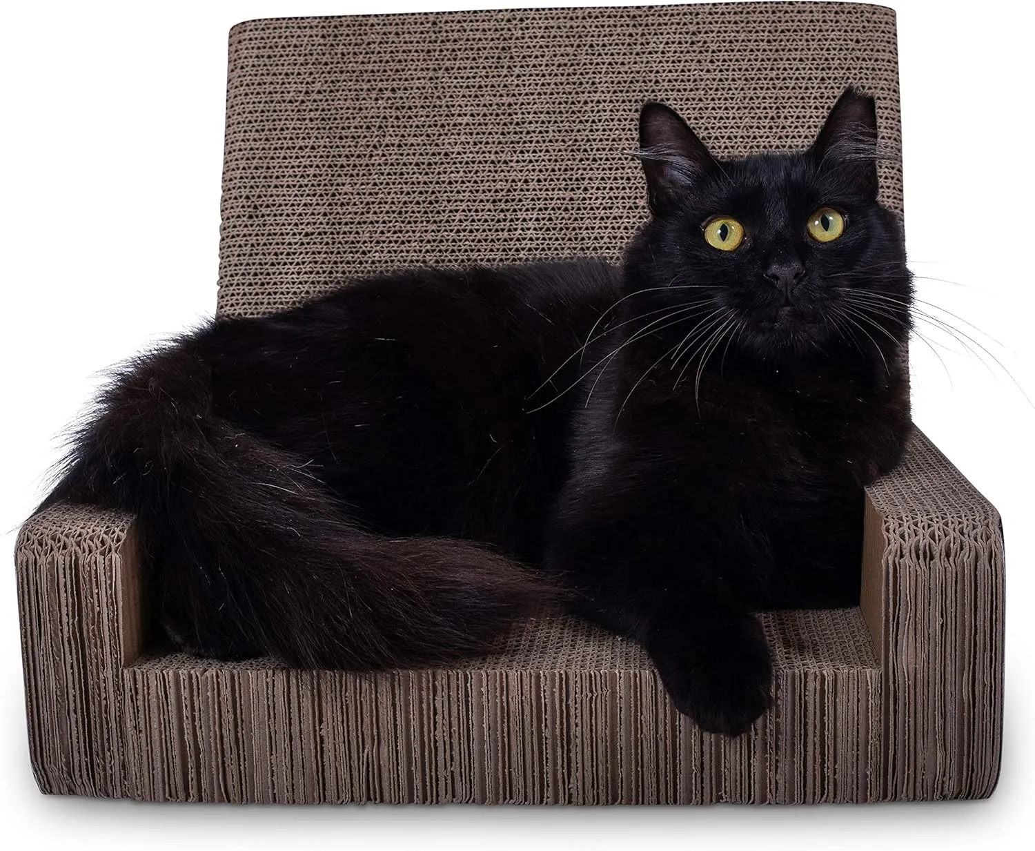 Purrfect Sofa Luxe Cat Lounger & Scratcher Toy | Cardboard Scratcher Bed with Catnip | Horizontal Scratching Couch for Cats